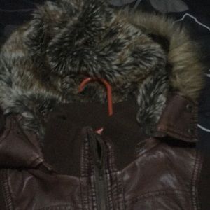 Leather jacket with Furr